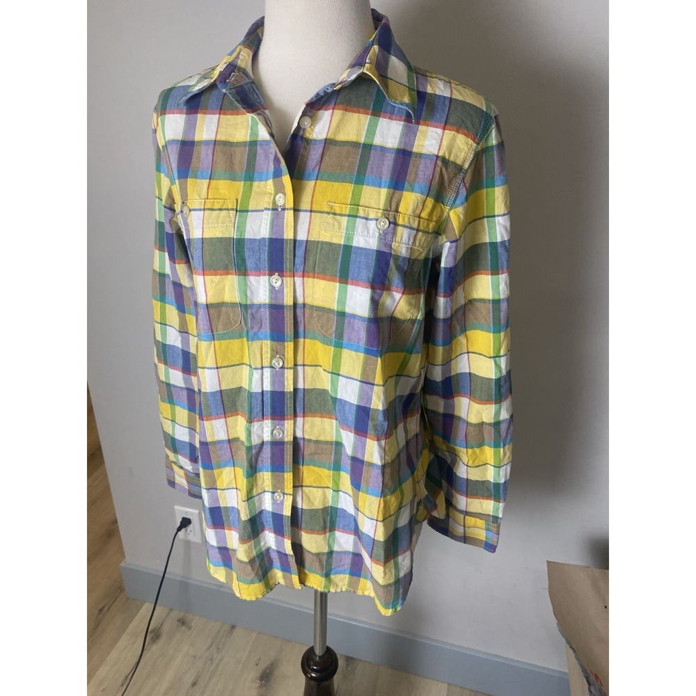 LRL Lauren Jeans Co. Ralph Lauren Women's Cotton Long Sleeved Shirt M EUC Y2K